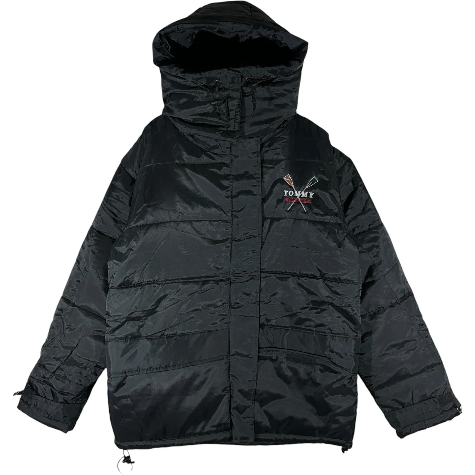 Vintage Tommy Hilfiger Rowing Logo Hooded Puffer Jacket