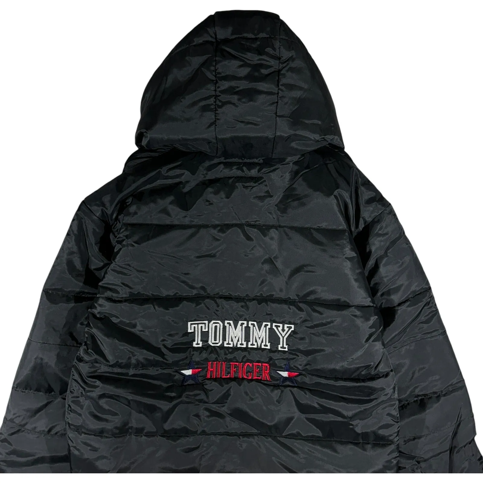 Vintage Tommy Hilfiger Rowing Logo Hooded Puffer Jacket