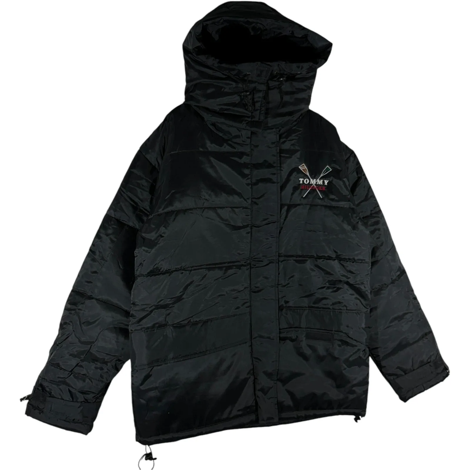 Vintage Tommy Hilfiger Rowing Logo Hooded Puffer Jacket