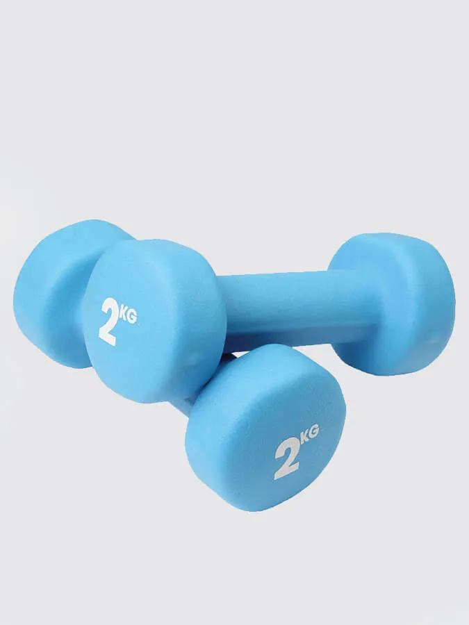 Yoga Mad Pair of 2Kg Neo Dumbbells - Blue